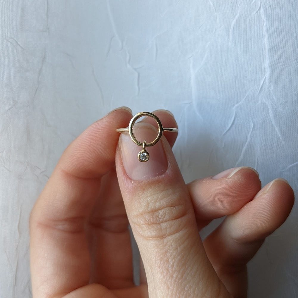10K Yellow Gold Dangle Ring (video!)